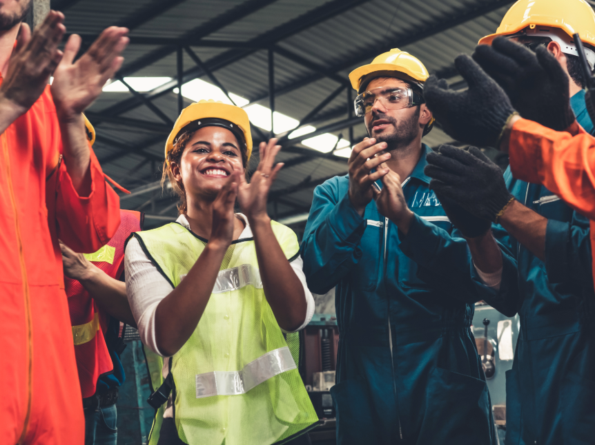 clapping team members